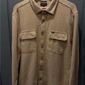 Brixton Men's Casual Tan Button Down Shirt